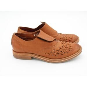 AS 98 Loafers 39 Womens 8.5 Brown Leather Woven Oxford Boho Comfort Shoe